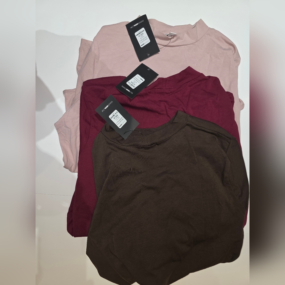 Fashon Nova Pink, Burgundy, and Brown Body Suits